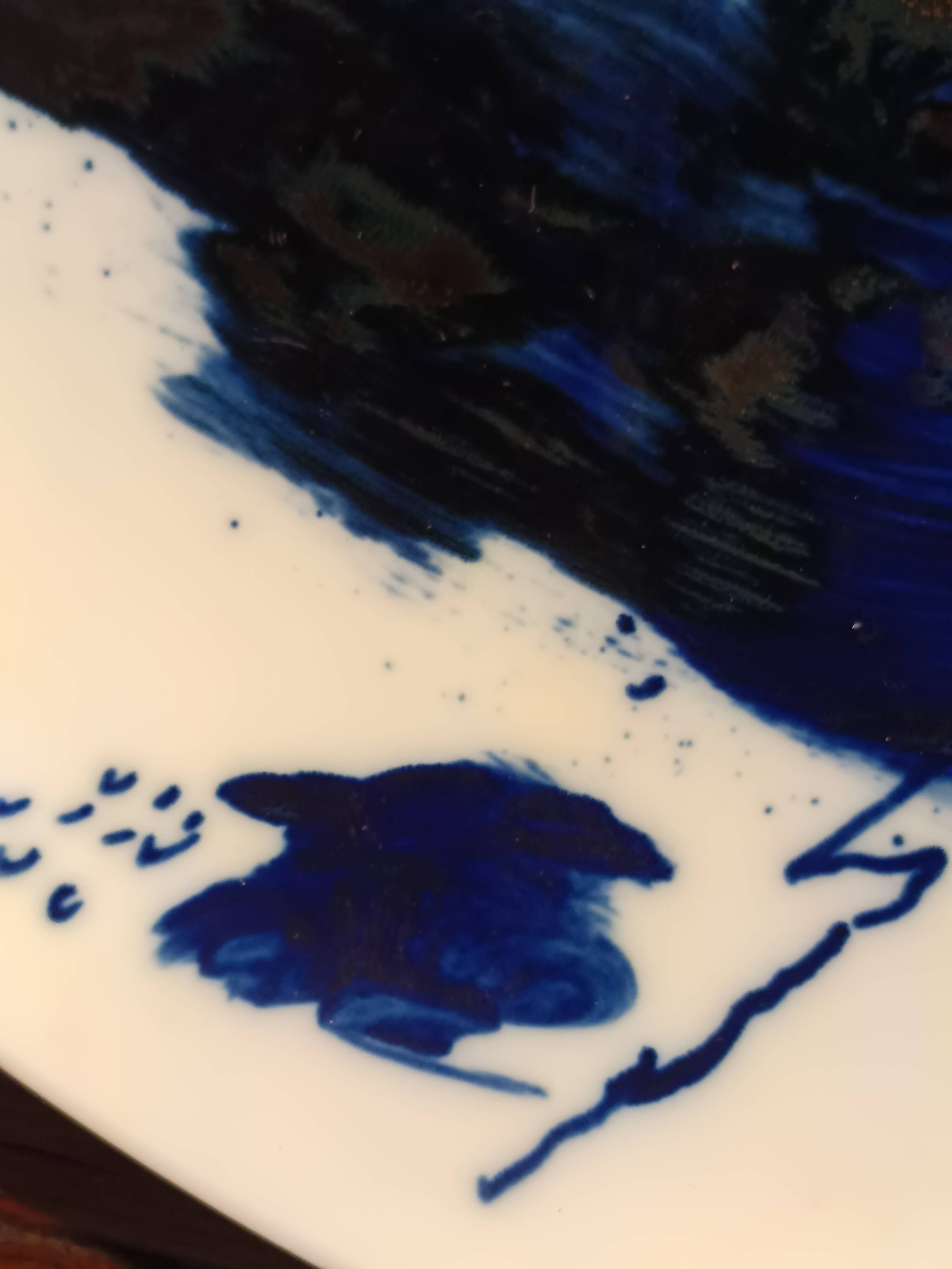 Large designer plate signed by Barbara Schroeder – 41 cm – Contemporary ceramic