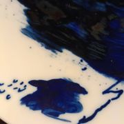 Large designer plate signed by Barbara Schroeder – 41 cm – Contemporary ceramic