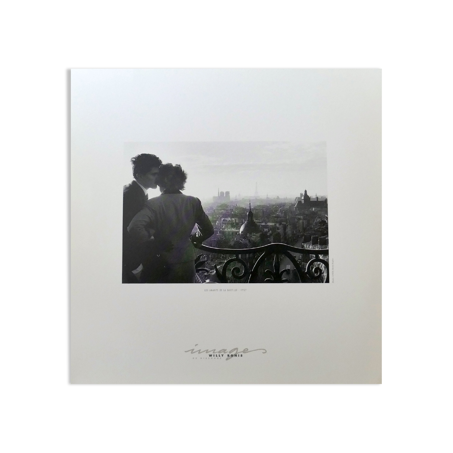 Photo reproduction of Willy Ronis "Les amants de la Bastille 1957"