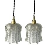 Set of two vintage electric chiseled glass handhelds