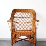 Fauteuil en rotin tressé