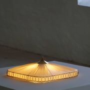 Swedish mid-century ceiling lamp with brass details, 1950s.