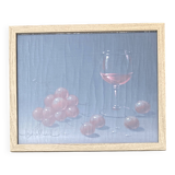 Painting - Still life: Glass of wine and grapes