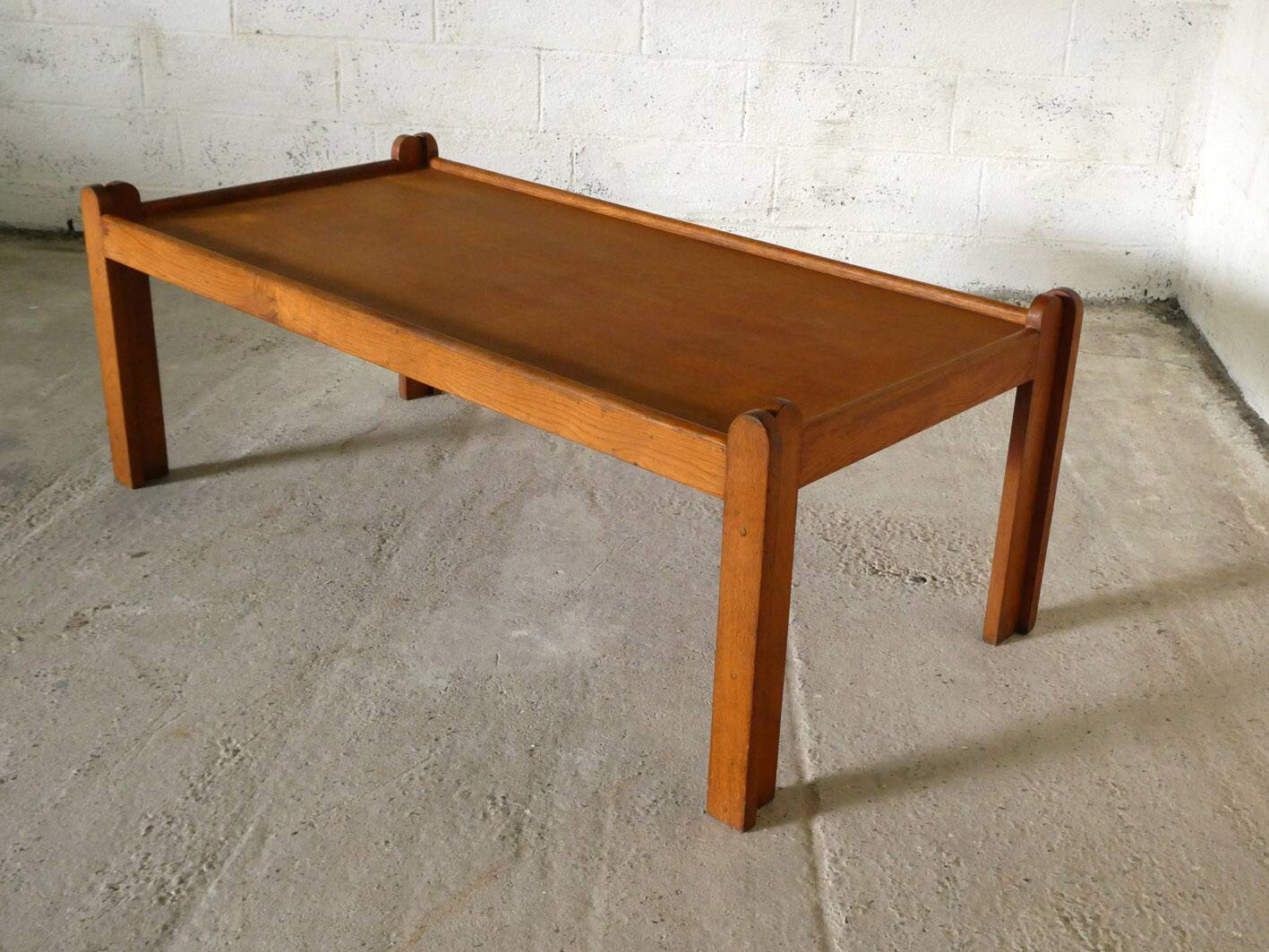 grande table basse en chêne, 1960