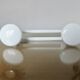 White lacquered metal coat rack with 2 hooks from the 70s