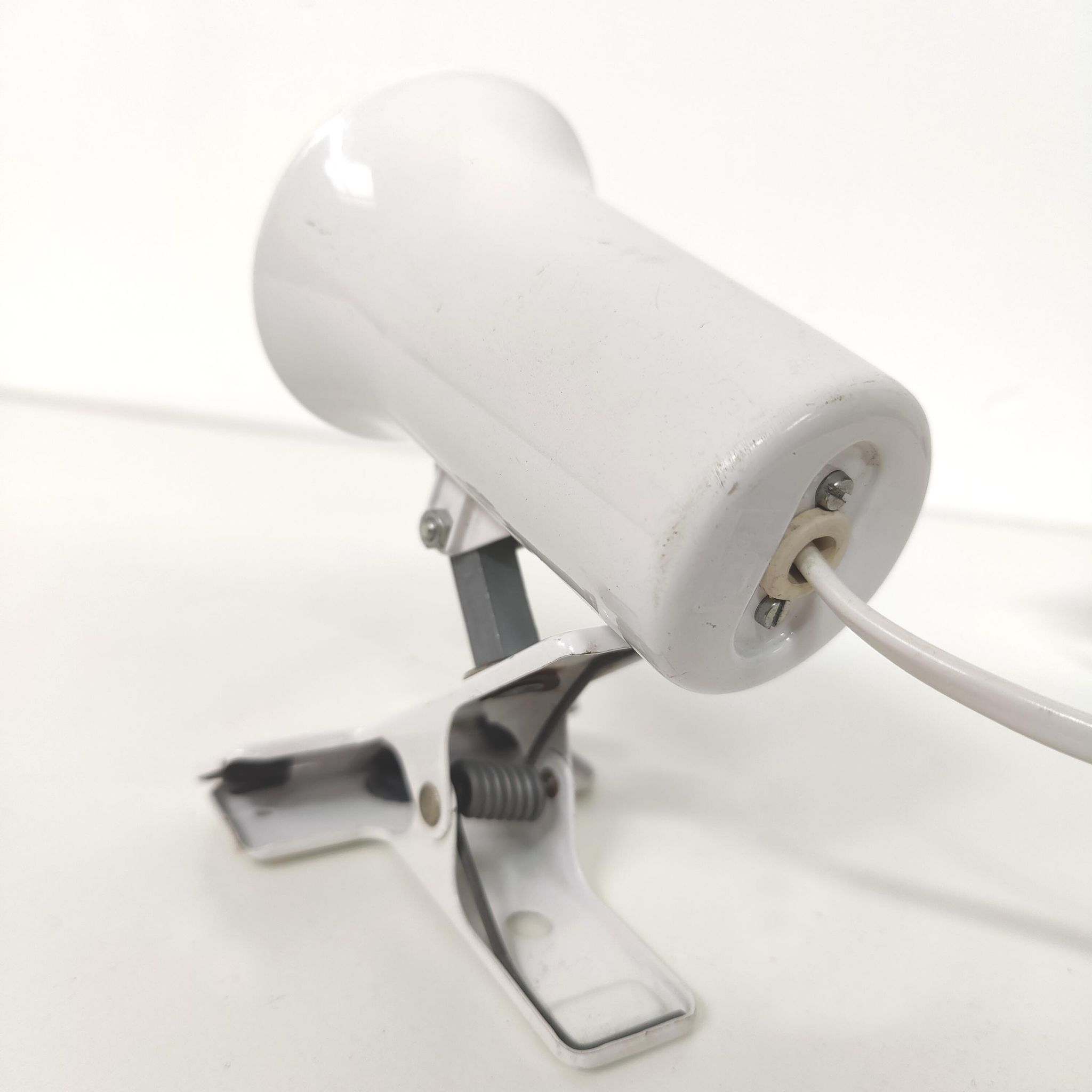 Spot lamp with clip Lita metal white 70s