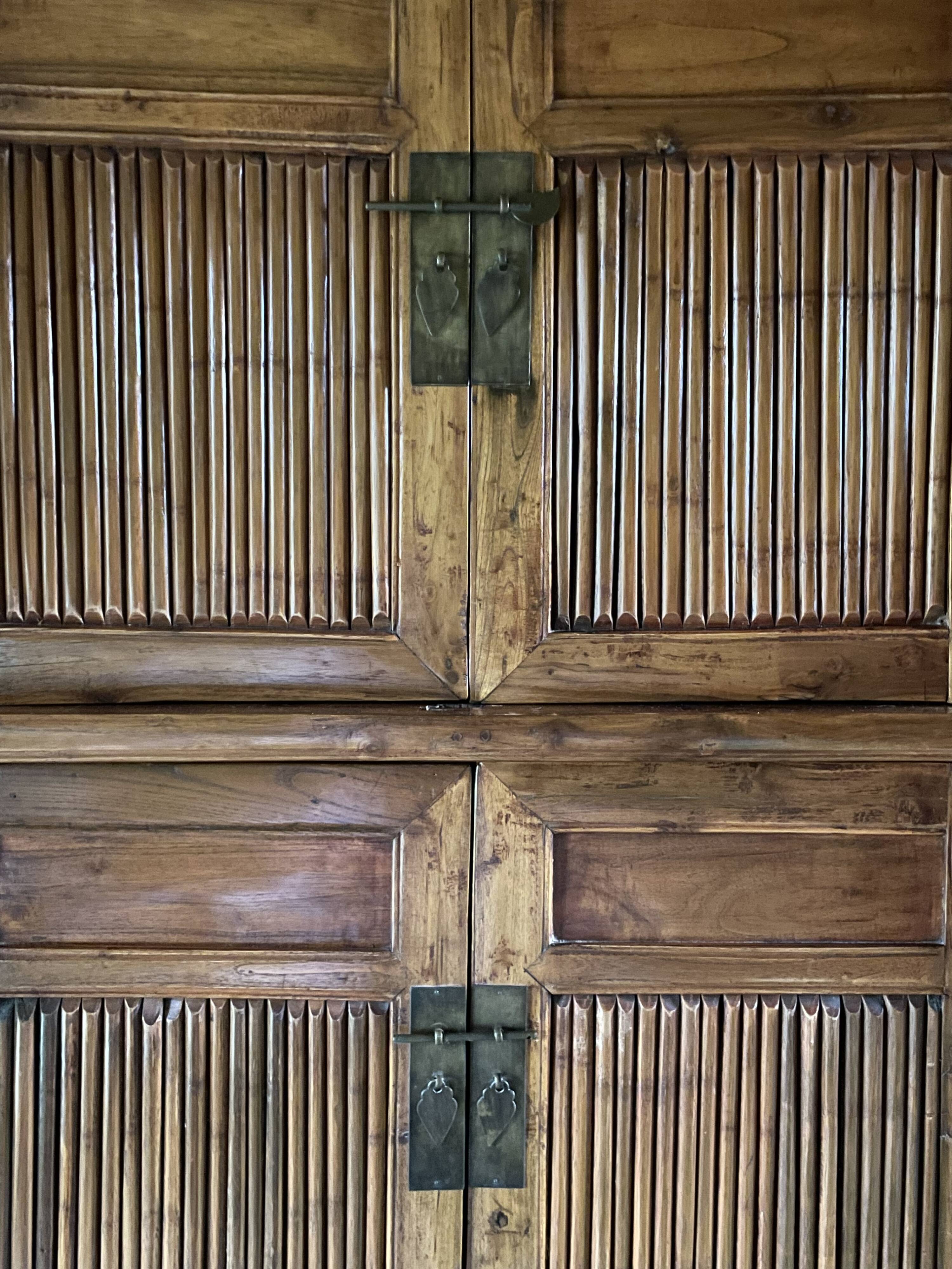 Chinese cabinet made of cypress wood and bamboo