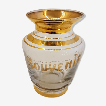 Tiny gilded glass vase