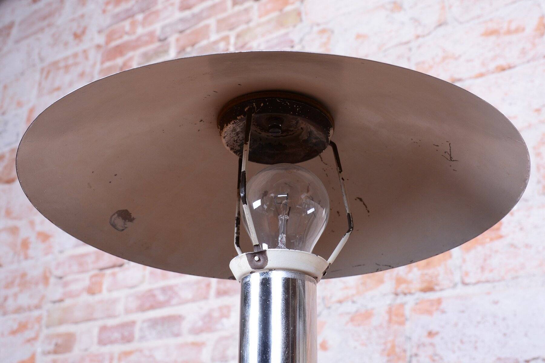 Bauhaus Table Lamp in Chrome and Steel from Miroslav Prokop, Czech, 1930s