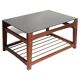 Mid-century Swedish coffee table, black glass and teak wood, 1960s.