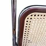 Chrome caned folding chair