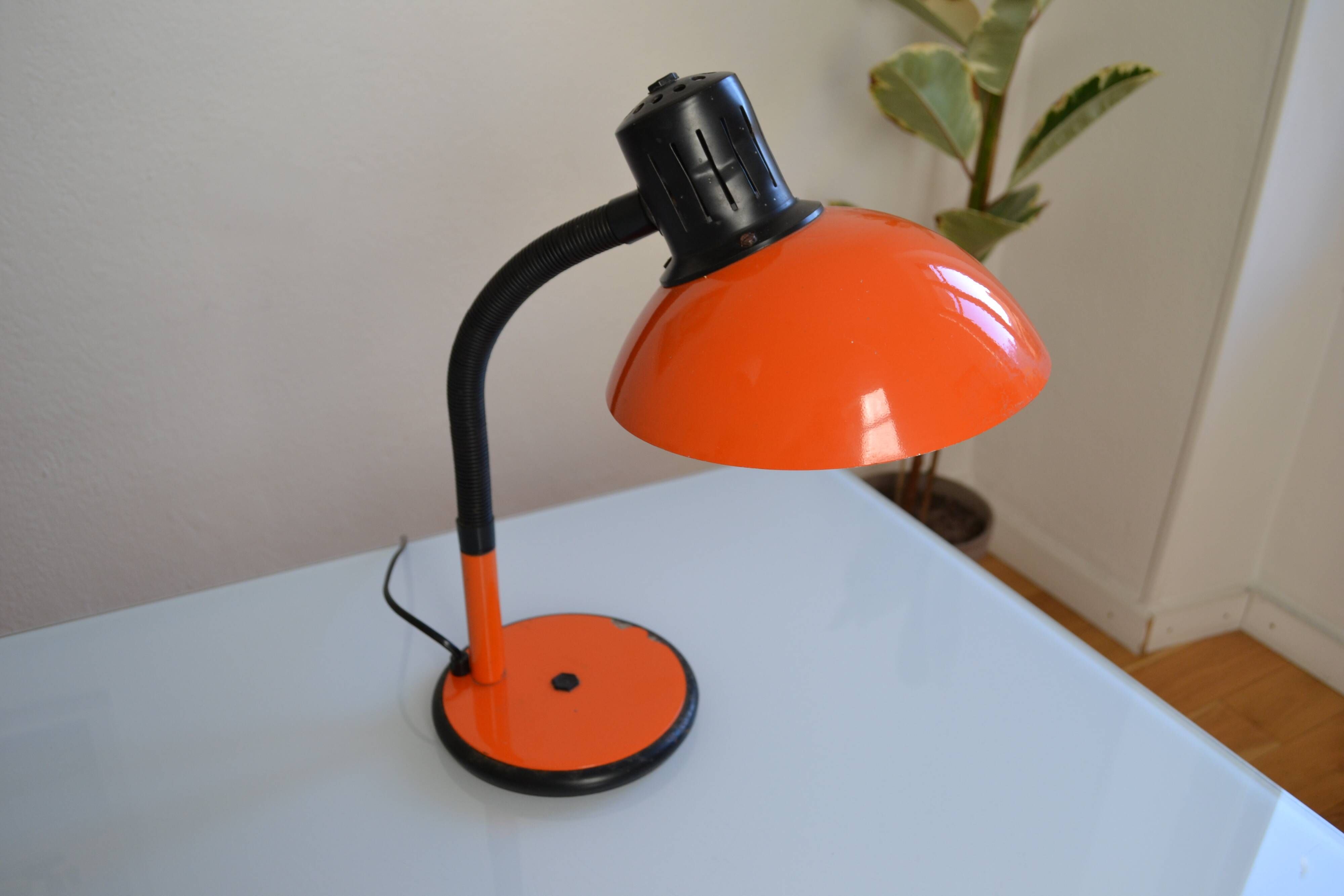 Vintage Aluminor France orange lamp from the 70s 1970