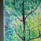 Modern colourful landscape tableau oil on canvas vintage village signed Gaulot