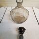Old deco carafe art service & 12 smoked glass glasses vintage table art