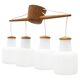 Uno & Osten Kristiansson for Luxus Light - 4 pendant chandelier in oak and glass