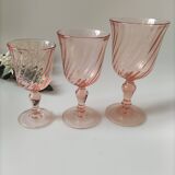 Ensemble de 8 verres à pied rose Rosaline