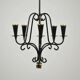 Chandelier en métal peint en noir avec des détails en cuivre – Gunnar Ander pour Ystad-Metall, Suède, années 1950
