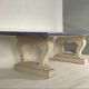 Blue granite table azul bahia and pierre limoneuse circa 1980