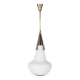 Lustre vintage en laiton et verre opalin des années 1960, conçu par Stilnovo