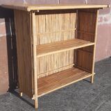 Bamboo counter or bar. (With 2 folding high chairs)