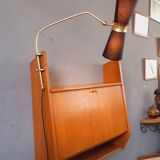 Wall-mounted oak desk from the 1950s.