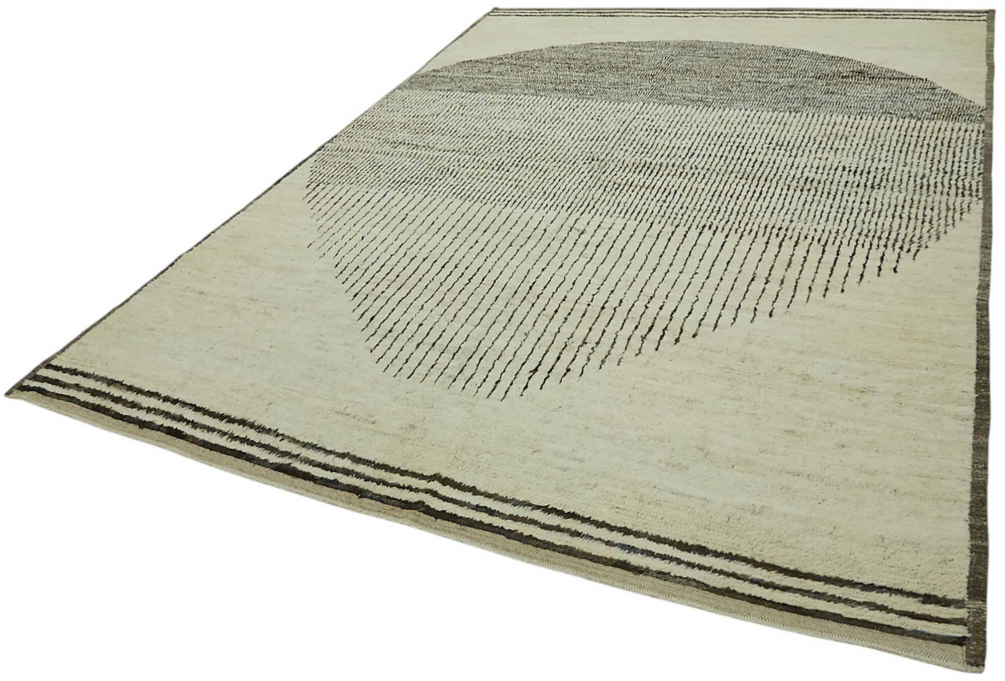 Hand-Knotted Turkish Contemporary 247 cm x 342 cm Beige Wool Carpet