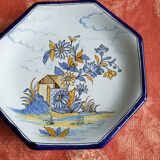 Octagonal dish in Nevers earthenware