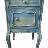 Chevet ancien patiné bleu