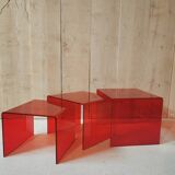Red plexiglass nesting tables