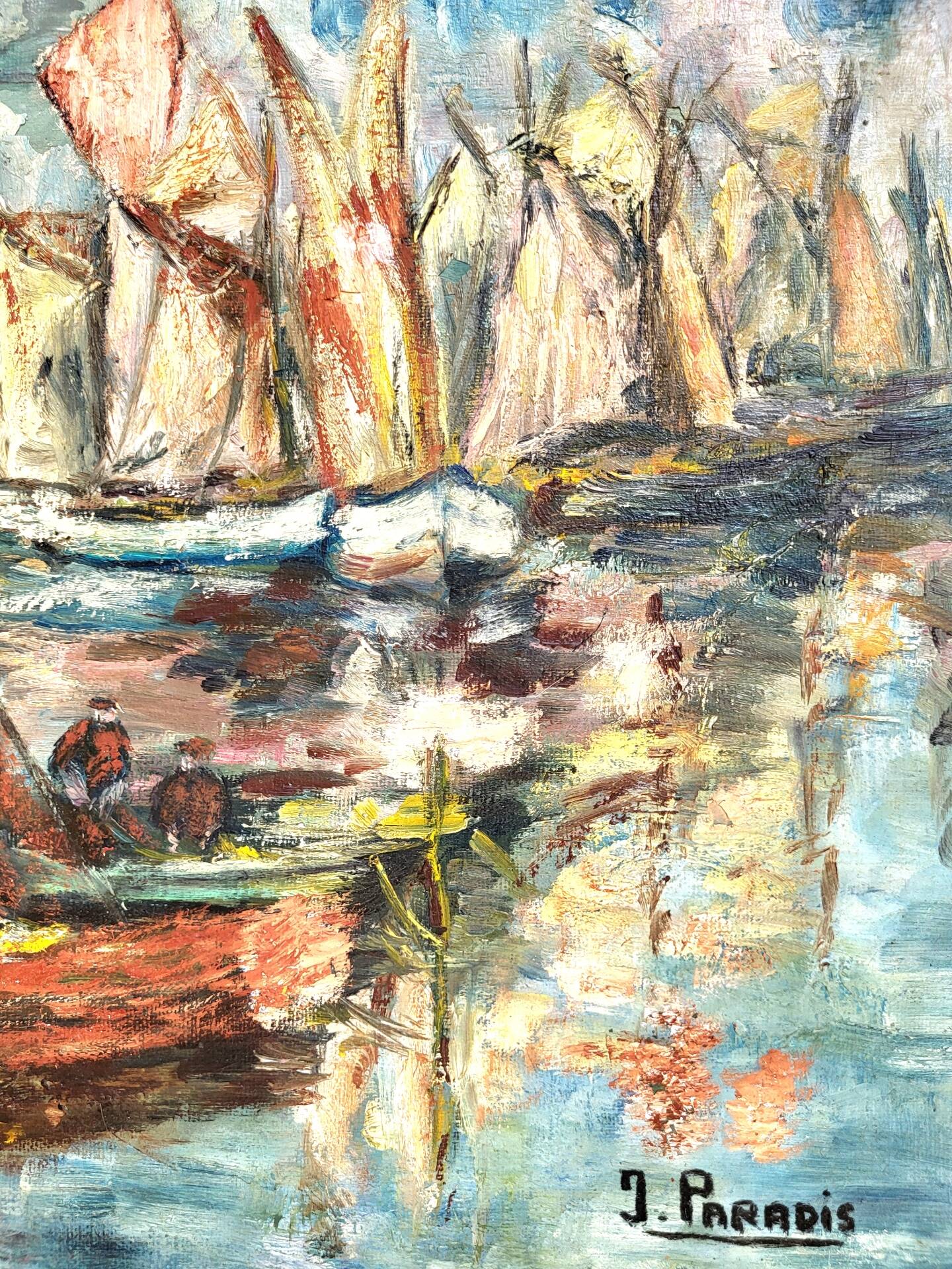 Tableau Vintage - Oil on Canvas, Signed J. Paradis – 20th Century