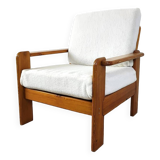 Vintage pine wood armchair, 1960s