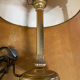 Pair of Empire Style Table Lamps Column Shape Golden Metal Vintage France