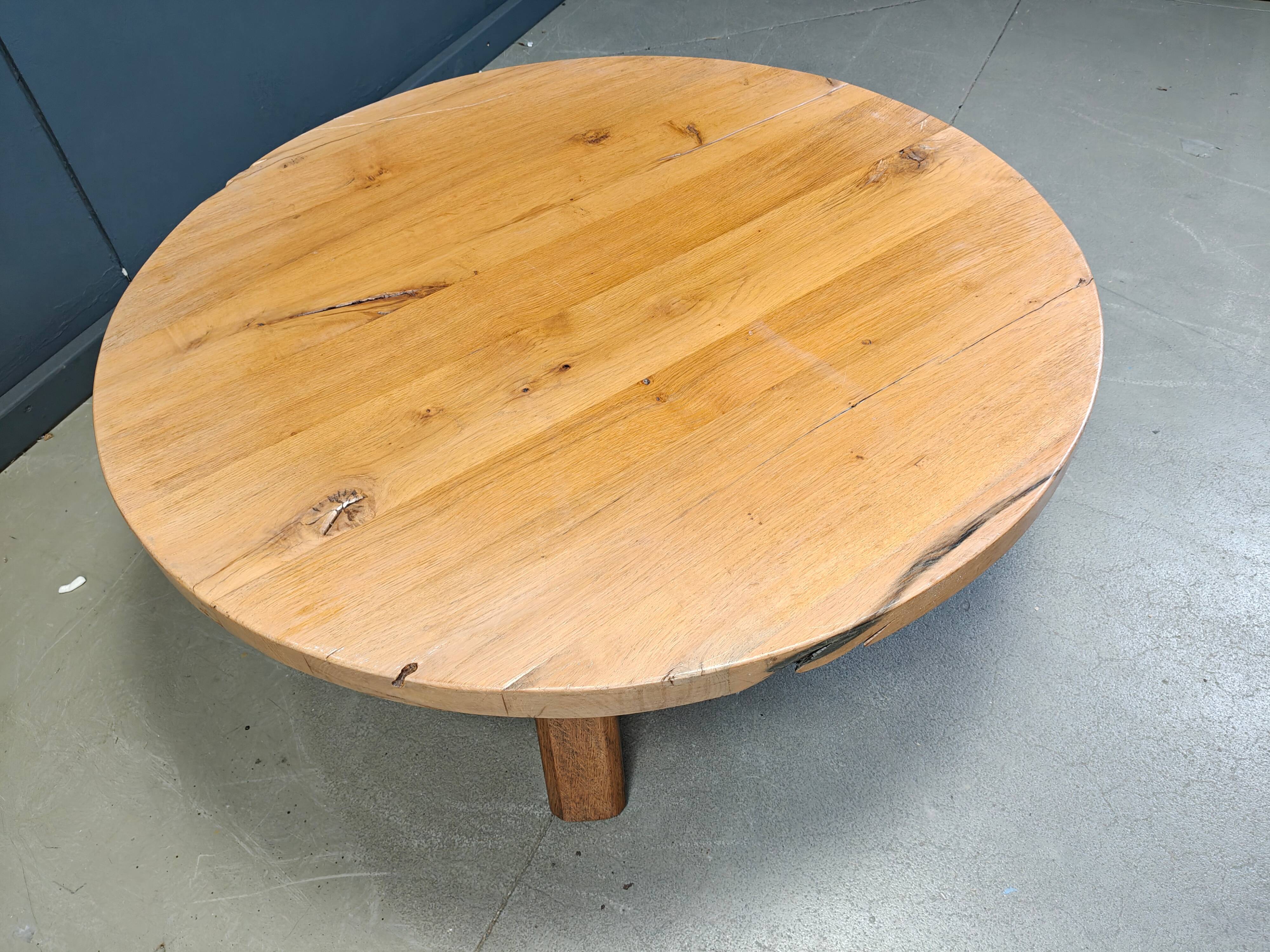 Brutalist tripod coffee table, 1960s