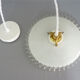 Flat white opaline hanging with transparent toothed collar
