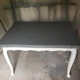 Dining table restyled gray and cream