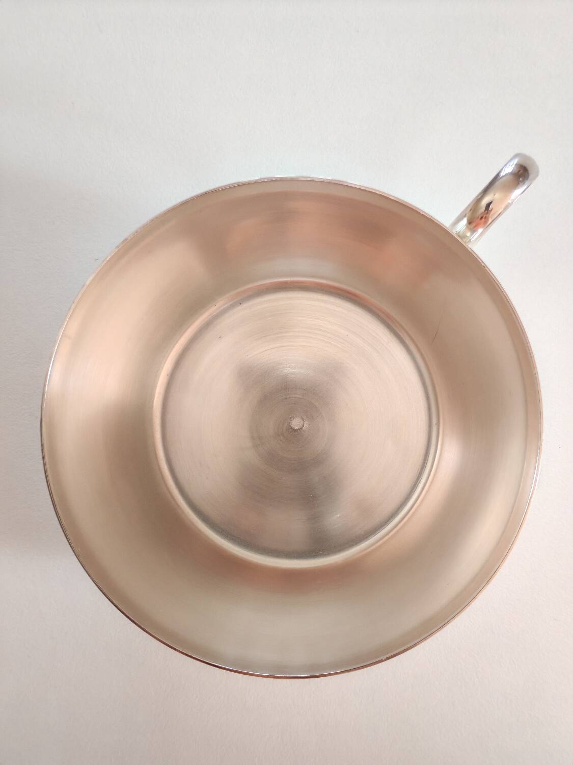 Silver-plated metal cup and saucer
