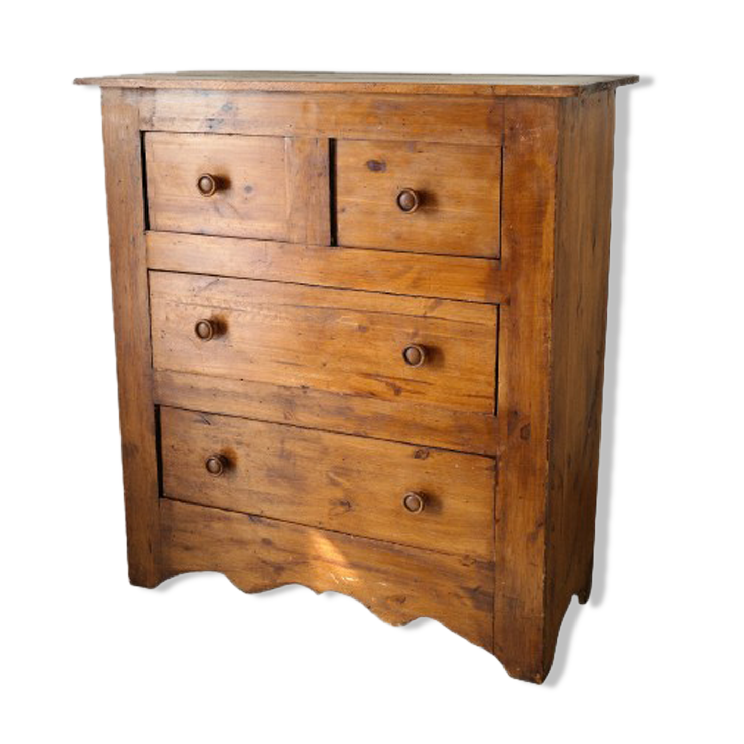 Rustic pine chest of drawers