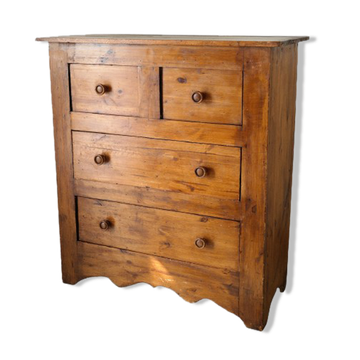 Rustic chest of drawers in fir wood