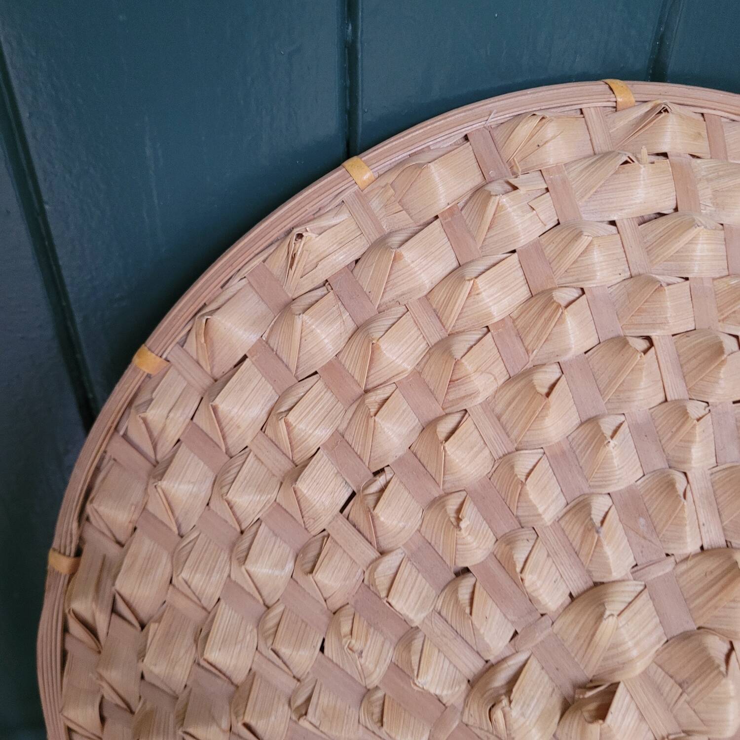 Large Woven Rattan Lampshade 70's