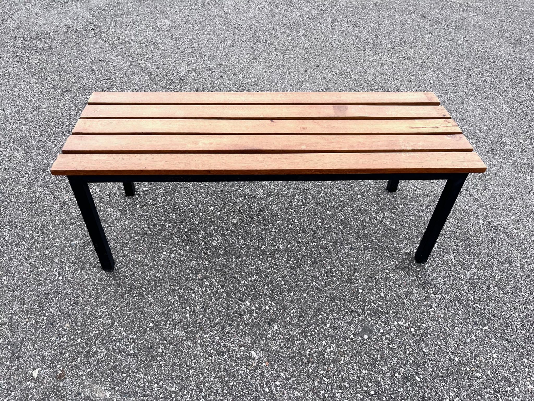 Banc industriel en acier et chêne