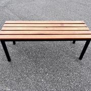 Banc industriel en acier et chêne