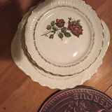 Plat Medicis motif rose et assiettes a dessert