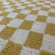 Beni Ouarain Berber rug • Lime green and yellow checkered pattern