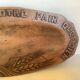 Carved wood dish ears of wheat give us our daily bread