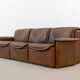 Canapé modulable De Sede DS-12 en cuir cognac, années 70