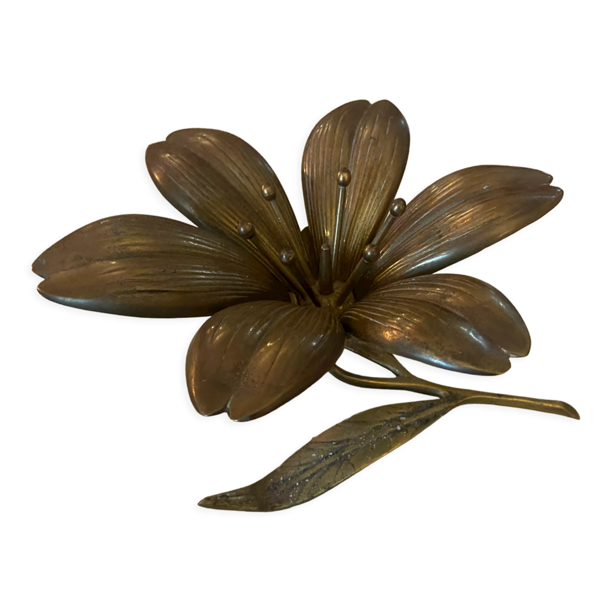 Vintage golden flower ashtray
