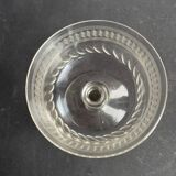 6 champagne glasses in blown, cut and guilloché crystal – Art Deco