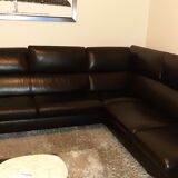 Leather left-angle canape