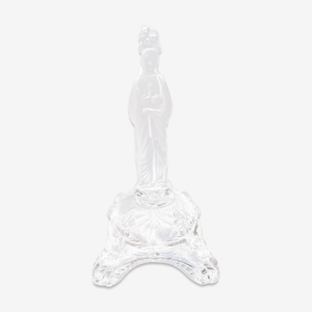Ancien bougeoir cristal de Portieux Vierge Marie
