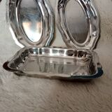 Set of mini stainless steel trays